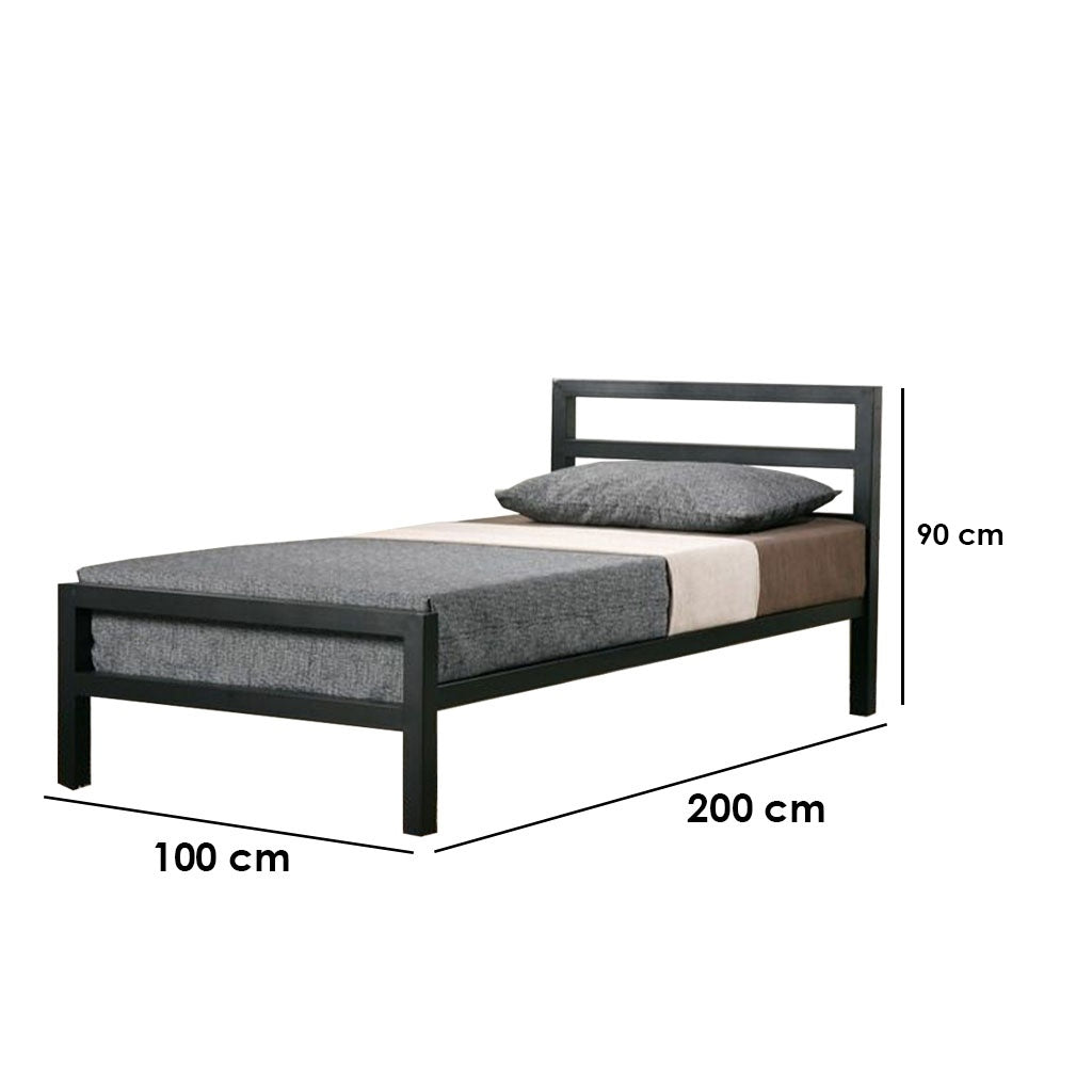 Bed 90 x 100 x 200 x 100 cm - black-DS21