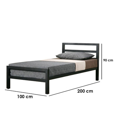 Bed 90 x 100 x 200 x 100 cm - black-DS21