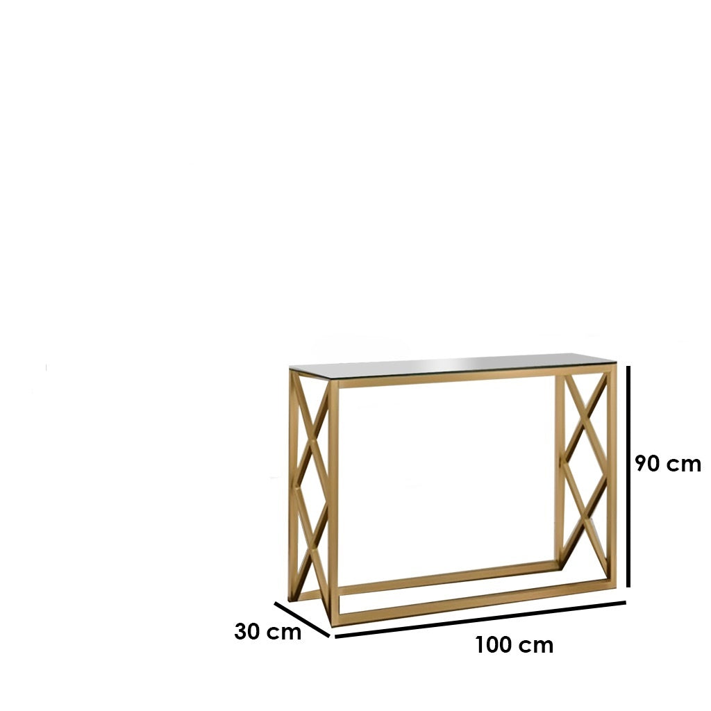 كونسول 90×30×100 سم  - ذهبي-DS25