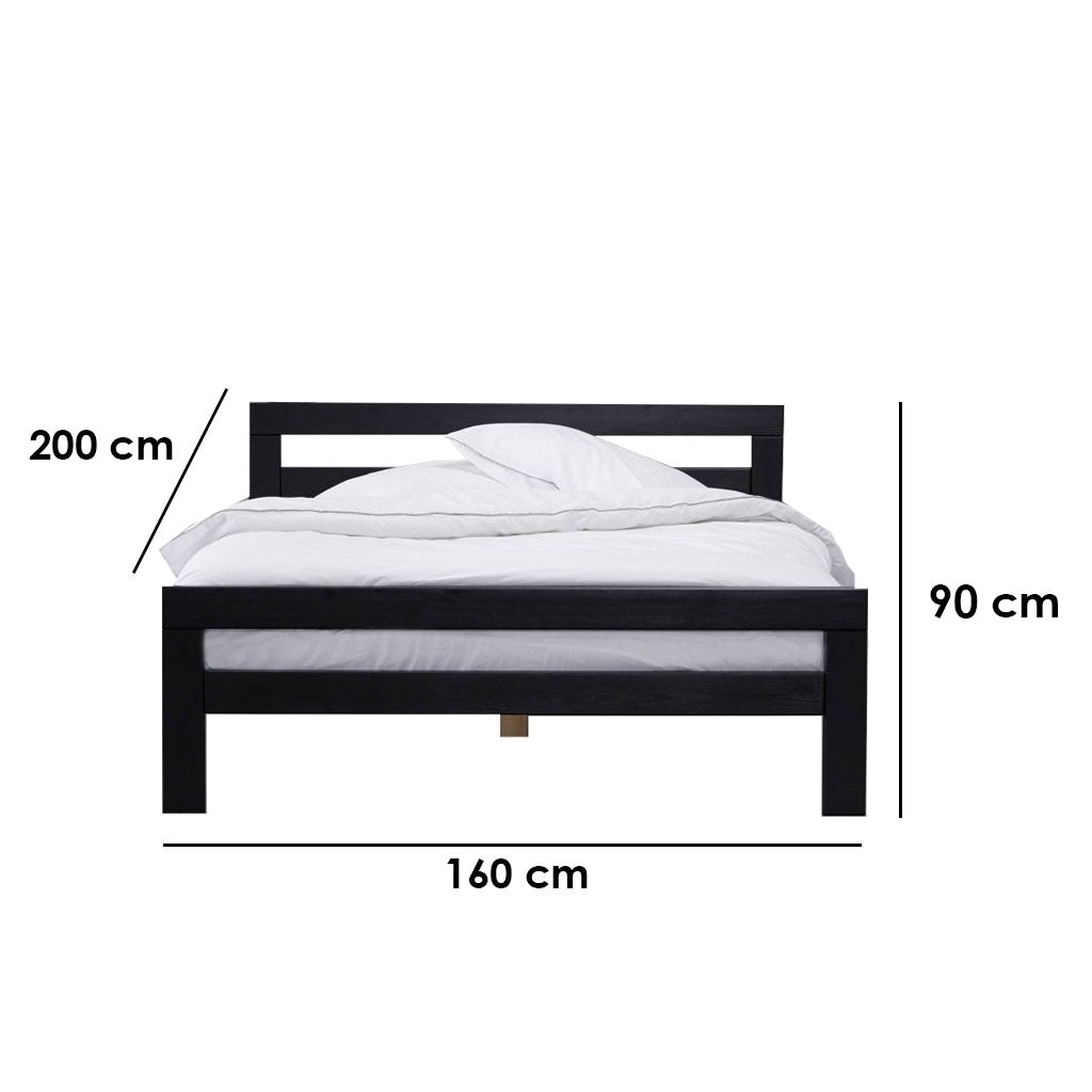 Bed 90 x 160 x 200 x 160 cm - black-DS30