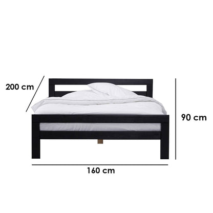 Bed 90 x 160 x 200 x 160 cm - black-DS30