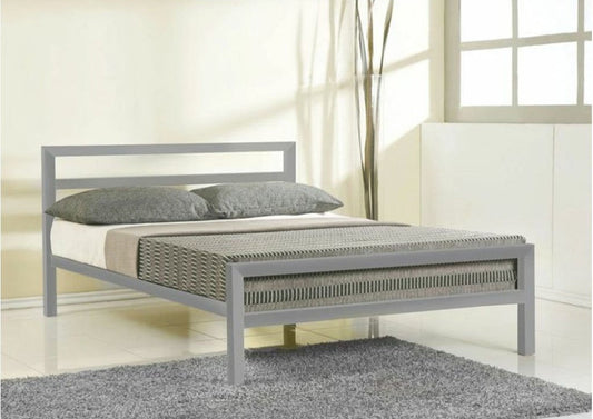 Bed 90 x 140 x 200 x 140 cm - grey-DS37