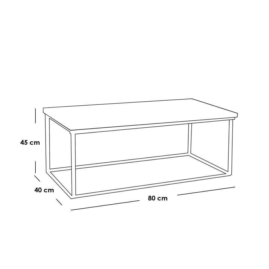 Middle table 45 x 40 x 80 cm - black and grey-DS38