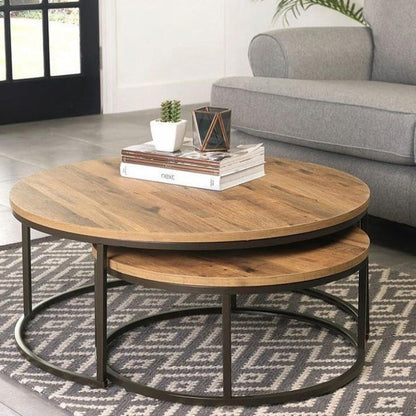 Medium table - two pieces - black and brown-DS44