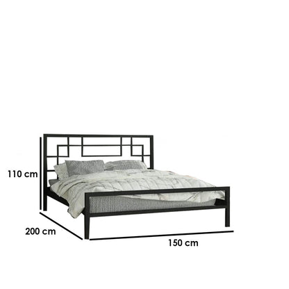 Bed 110 x 150 x 200 x 195 cm - black -DS4