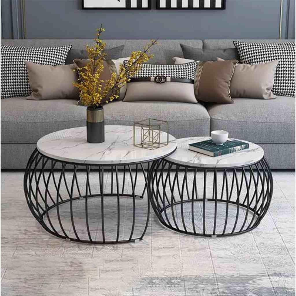 Black steel coffee table-DS79