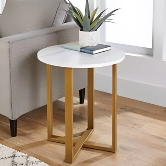 Side table 60 x 45 x 45 cm - gold and white -DS9