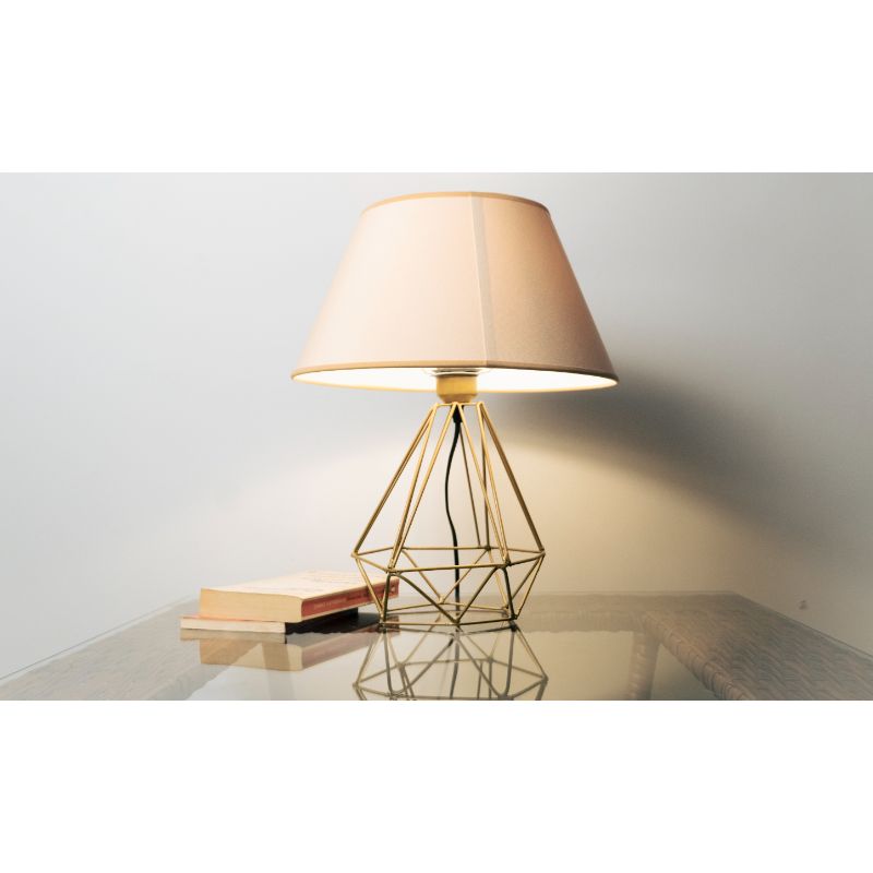 Table Lamp, Gold / Beige - SI154