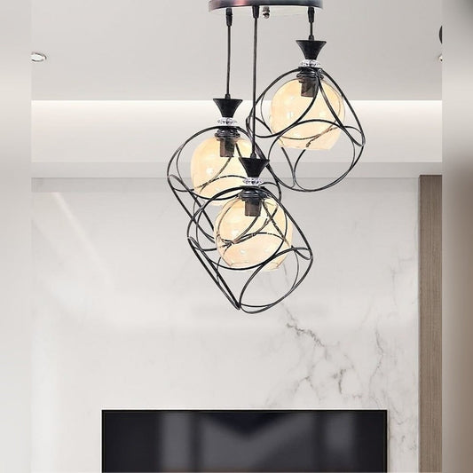 Triple Chandelier, 80×30 cm, Black - KM-EG6-147