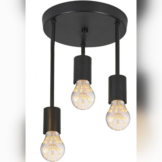 Triple Chandelier, 60×30 cm, Black - KM-EG6-149