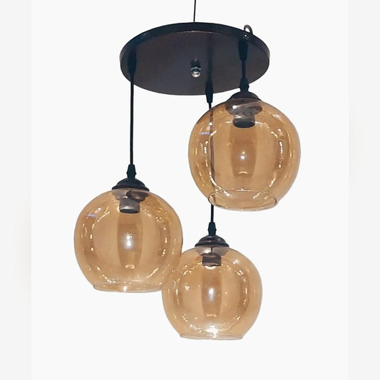 Triple Chandelier, 75×30 cm, Brown/Black - KM-EG6-151
