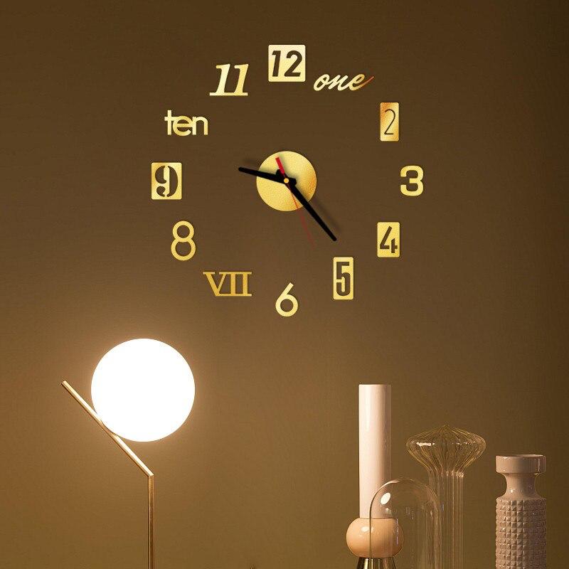 3D gold Clock wall clock -TM 031GL