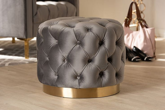 Round stainless steel Pouf (Grey)