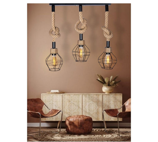 Triple Shabouh chandelier with metal base
