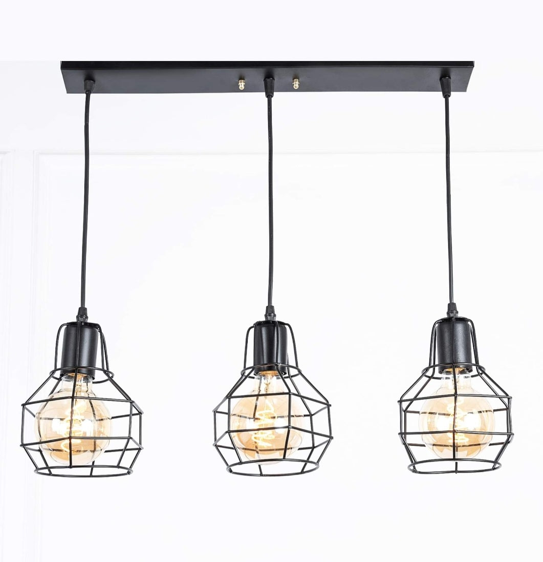 Triple Metal chandelier-Black