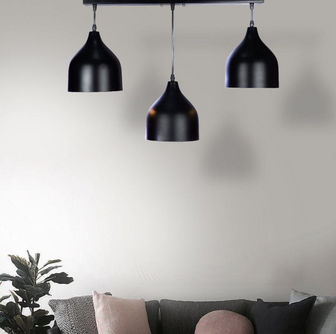 Triple Metal chandelier-Black