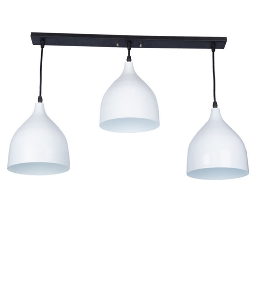 Triple Metal chandelier-White