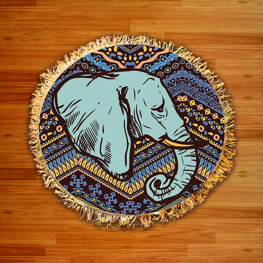 Blue Elephant Rug - AMN#150