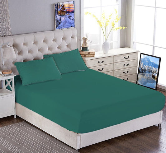 ملاية سرير مطاطي - اخضر داكن