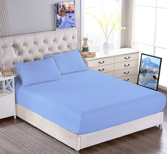 ملاية سرير مطاطي - أزرق فاتح