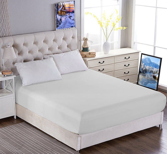 ملاية سرير مطاطي - أبيض