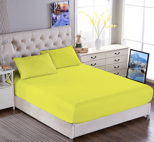 ملاية سرير مطاطي - اصفر